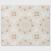 Elegant Goud Oog Zon Maan Mandala Wit Cadeaupapier (Vlak)