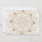 Elegant Goud Oog Zon Maan Mandala Wit Kaart (Achterkant)