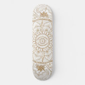 Elegant Goud Oog Zon Maan Mandala Wit Persoonlijk Skateboard (Voorkant)