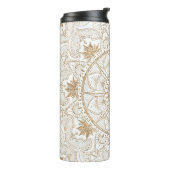 Elegant Goud Oog Zon Maan Mandala Wit Thermosbeker (Gedraaid links)