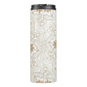 Elegant Goud Oog Zon Maan Mandala Wit Thermosbeker (Achterkant)