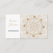 Elegant Goud Oog Zon Maan Mandala Wit Visitekaartje (Voorkant)