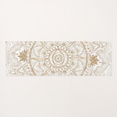 Elegant Goud Oog Zon Maan Mandala Wit Yogamat (Achterkant (horizontaal))