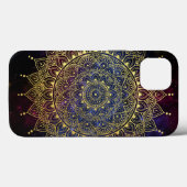 Elegant goud op donkere nevel Bloemen Henna Mandal Case-Mate iPhone Case (Achterkant (horizontaal))