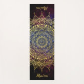 Elegant goud op donkere nevel Bloemen Henna Mandal Yogamat (Voorkant)