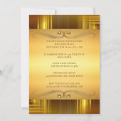 Elegant goud op Gold Quinceanera uitnodiging (Achterkant)