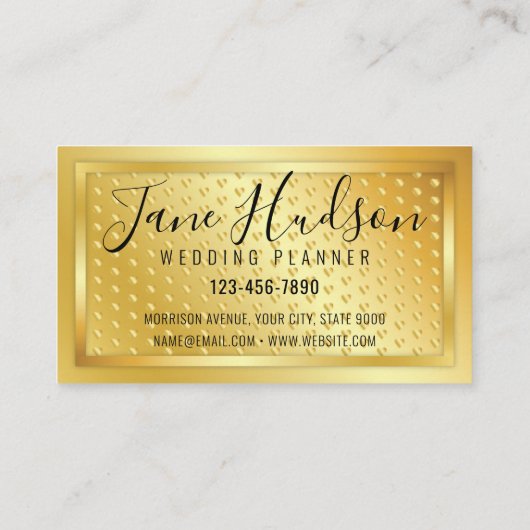 Elegant Goud op Gouden Spikkels Minimalistisch 3.5 Visitekaartje (Achterkant)