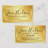 Elegant Goud op Gouden Spikkels Minimalistisch 3.5 Visitekaartje (Voorkant / Achterkant)