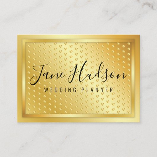 Elegant goud op gouden spikkels minimalistisch 3.5 visitekaartje (Voorkant)