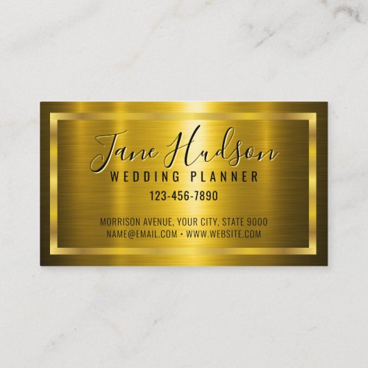 Elegant goud op gouden Visitekaartje 3.5x2.0 (Achterkant)