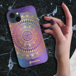 Elegant goud op heldere nevel lotus henna mandala Case-Mate iPhone case