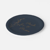 Elegant Goud op Navy Roos Stem Paper Bord (Gekanteld)