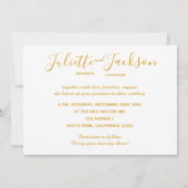 Elegant goud op wit | gepersonaliseerde trouwringe kaart (Achterkant)