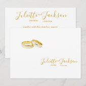Elegant goud op wit | gepersonaliseerde trouwringe kaart (Voorkant / Achterkant)