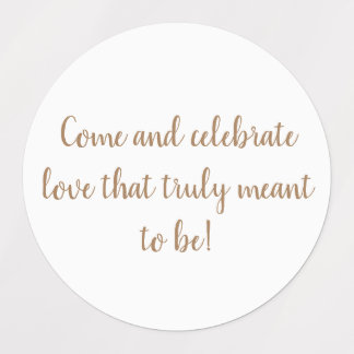 Elegant goud op witte bruiloft uitnodiging sticker