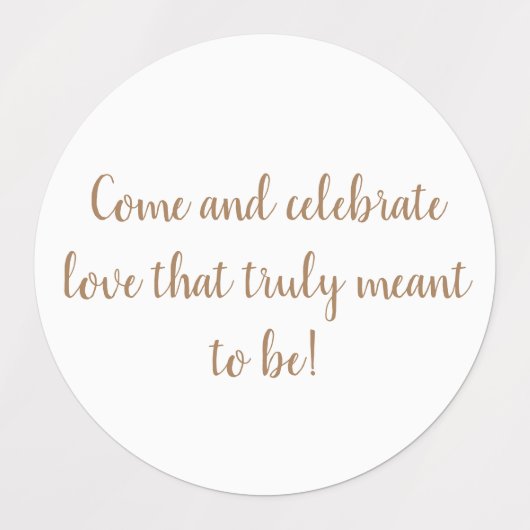 Elegant goud op witte bruiloft uitnodiging sticker (Design 2)