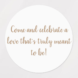 Elegant goud op witte bruiloft uitnodiging sticker