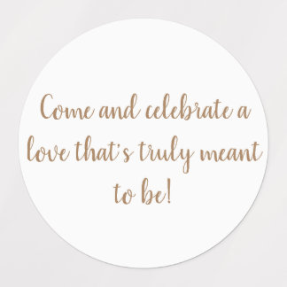 Elegant goud op witte bruiloft uitnodiging sticker