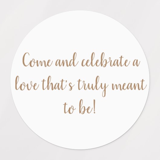 Elegant goud op witte bruiloft uitnodiging sticker (Design 3)