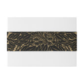 Elegant goud op zwart geparafeerde bruiloft uitnodigingen wikkel (Achterkant Voorbeeld)