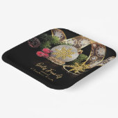 Elegant Goud op Zwart Kerstfeest Papieren Bordje (Gebogen)