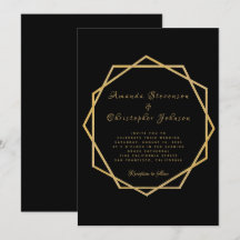 Elegant goud op zwart moderne geometrische trouw