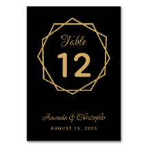 Elegant Goud op Zwarte Moderne Geometrische Trouw