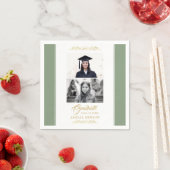 Elegant Goud Ornament Afstuderen 2 Foto Servet (Insitu)