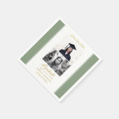 Elegant Goud Ornament Afstuderen 2 Foto Servet (Hoek)