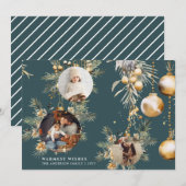 Elegant Goud Ornamenten Kerst Kaart (Voorkant / Achterkant)