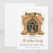 Elegant & Goud Oudejaarsfeest Kaart (Voorkant / Achterkant)