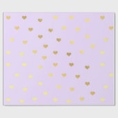 Elegant goud paars Valentijnsdag hartpatroon Cadeaupapier (Vlak)