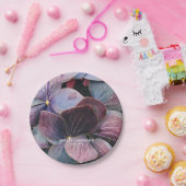 Elegant Goud Paarse Blauw Hydrangeas Verjaardagsfe Papieren Bordje (Feest)