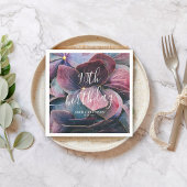 Elegant Goud Paarse Blauwe Hortensia's 90ste Verja Servet