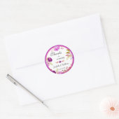 Elegant Goud Paarse Bloemen Bruiloft Bedankt Ronde Sticker (Envelop)
