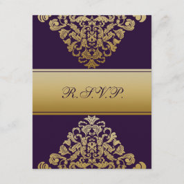 Elegant goud paarse bruiloft RSVP