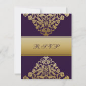 Elegant goud paarse bruiloft RSVP (Voorkant)