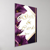 Elegant Goud & Paarse Calla Lily Huwelijkscadeaus Folie Afdrukken (Laagn)