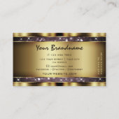 Elegant Goud  Paarse Glitter Sparkle Stars Visitekaartje (Achterkant)