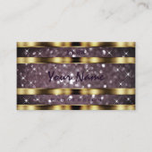 Elegant Goud  Paarse Glitter Sparkle Stars Visitekaartje (Voorkant)