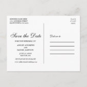 Elegant Goud Paarse Violet Bloemen Save the Date Aankondigingskaart (Achterkant)