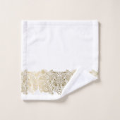Elegant Goud Paisley Bloemen Streep Bad Handdoek (Wasdoekje)