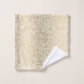Elegant goud paisley patroon bad handdoek (Wasdoekje)