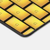 Elegant Goud Patroon & Monogram op Zwarte Bureauma Bureaumat (Hoek)