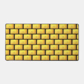 Elegant Goud Patroon & Monogram op Zwarte Bureauma Bureaumat (Voorkant)