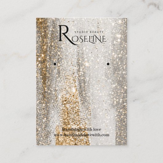 Elegant Goud penseel Jewlery Display Visitekaartje (Voorkant)