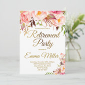 Elegant Goud Pensioen Partij Kaart (Staand voorkant)