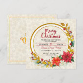 Elegant Goud & Poinsettia Kerstfeest (Voorkant / Achterkant)