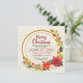 Elegant Goud & Poinsettia Kerstfeest (Staand voorkant)