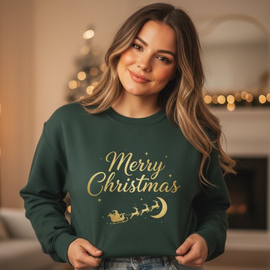 Elegant Goud Prettig Kerstfeest Trui
